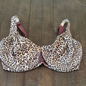 Cacique True Embrace Unlined Animal Print Bra with Rich Trim
